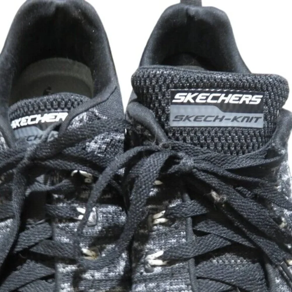 Skechers Synergy Switch Black Knit Running Shoes air cooled memory Foam